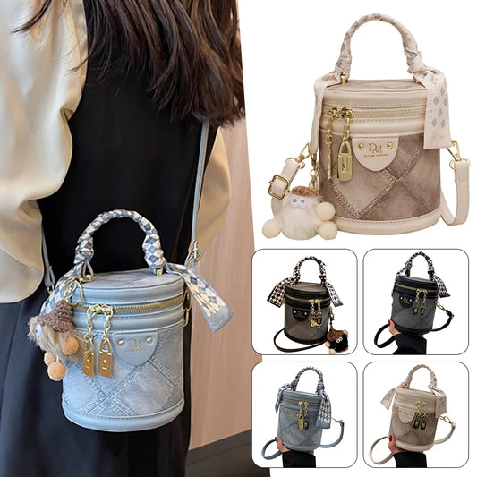 HOBBAGGO Women's PU Leather Bucket Bag | Crossbody Shoulder Purse Bucket Shoulder Bag Peaceful Pleasures Health and Wellness