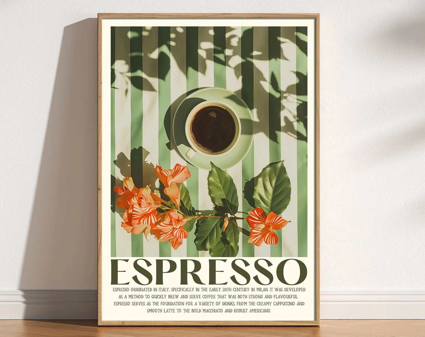 1pc Frameless Retro Coffee Printing,Warm Stripes,Food and Beverage Kitchen Poster,Restaurant Art,Coffee Lover Gift,Minimalist Peaceful Pleasures Health and Wellness TL1481 30x40cm Unframed
