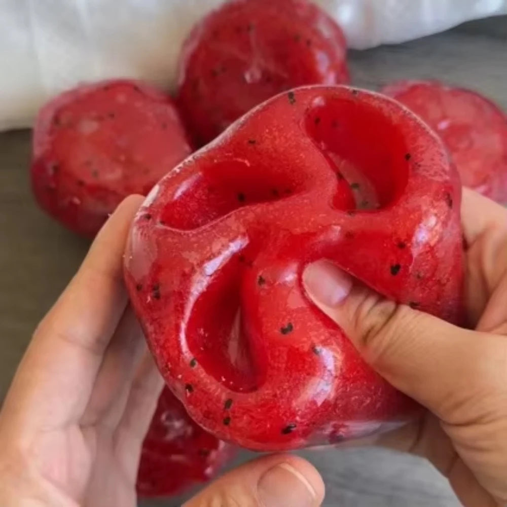 Handmade Watermelon Slushy Squishy Toy Soft Slow Rebound Stress Relief ADHD Squeeze Toy Realistic Fruit Model Adult Gift Peaceful Pleasures Health and Wellness