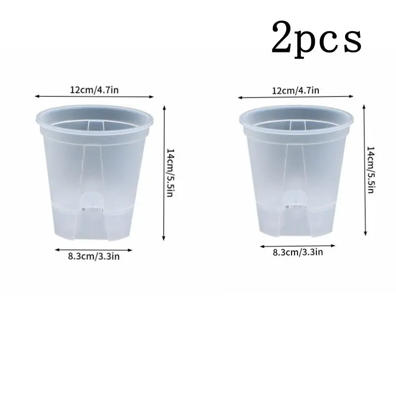 Self-Watering Transparent Orchid Pot | Double Layer Hydroponic