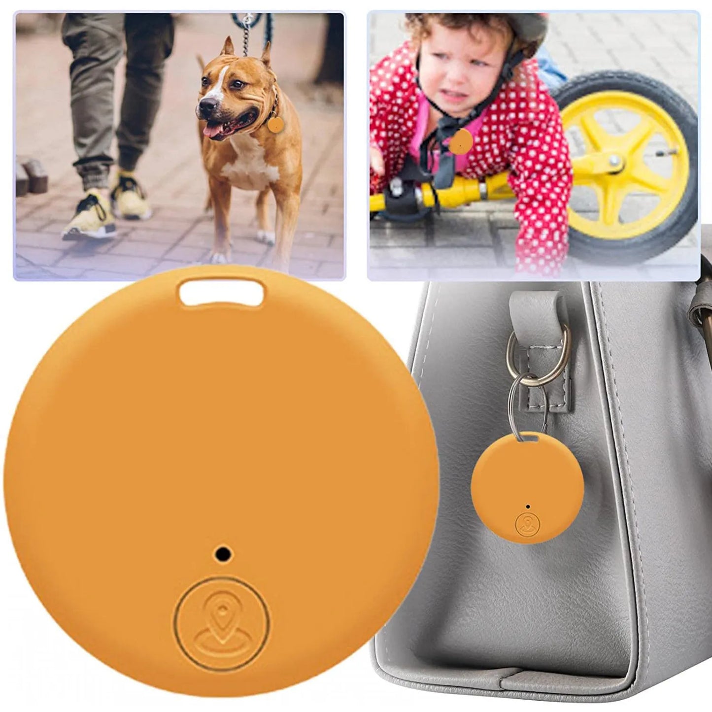 Bluetooth 5.0 Smart Tracker for Keys, Pets & Bags | 7g Mini Bluetooth Item Tracker Peaceful Pleasures Health and Wellness Orange