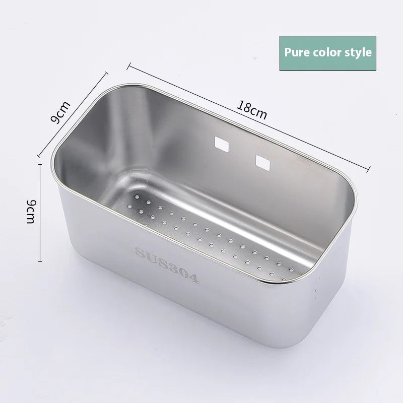304 Stainless Steel Kitchen Sink Asphalt Basket Dishwasher Dishwasher Water Pool Hanging Garbage Filter Rack Filter Storage Rack Peaceful Pleasures Health and Wellness Silver