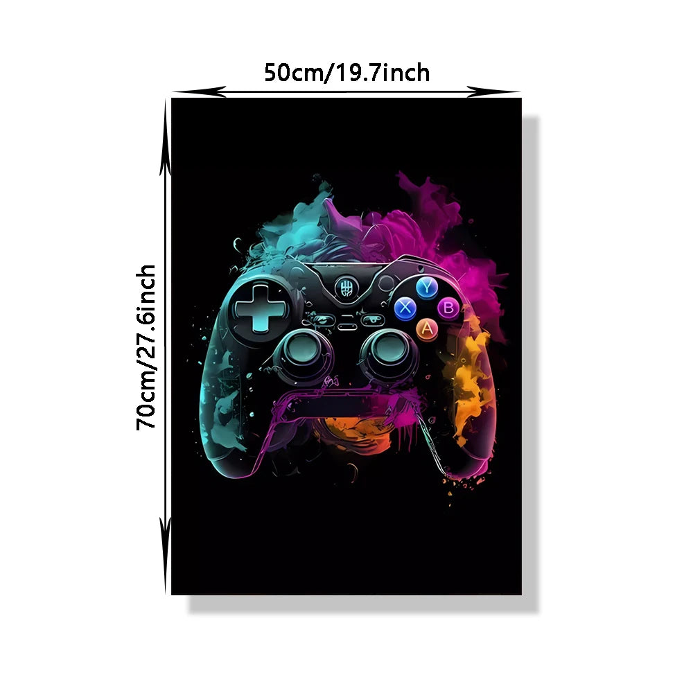 Neon Red Video Game Character Canvas Wall Art | Unframed Poster