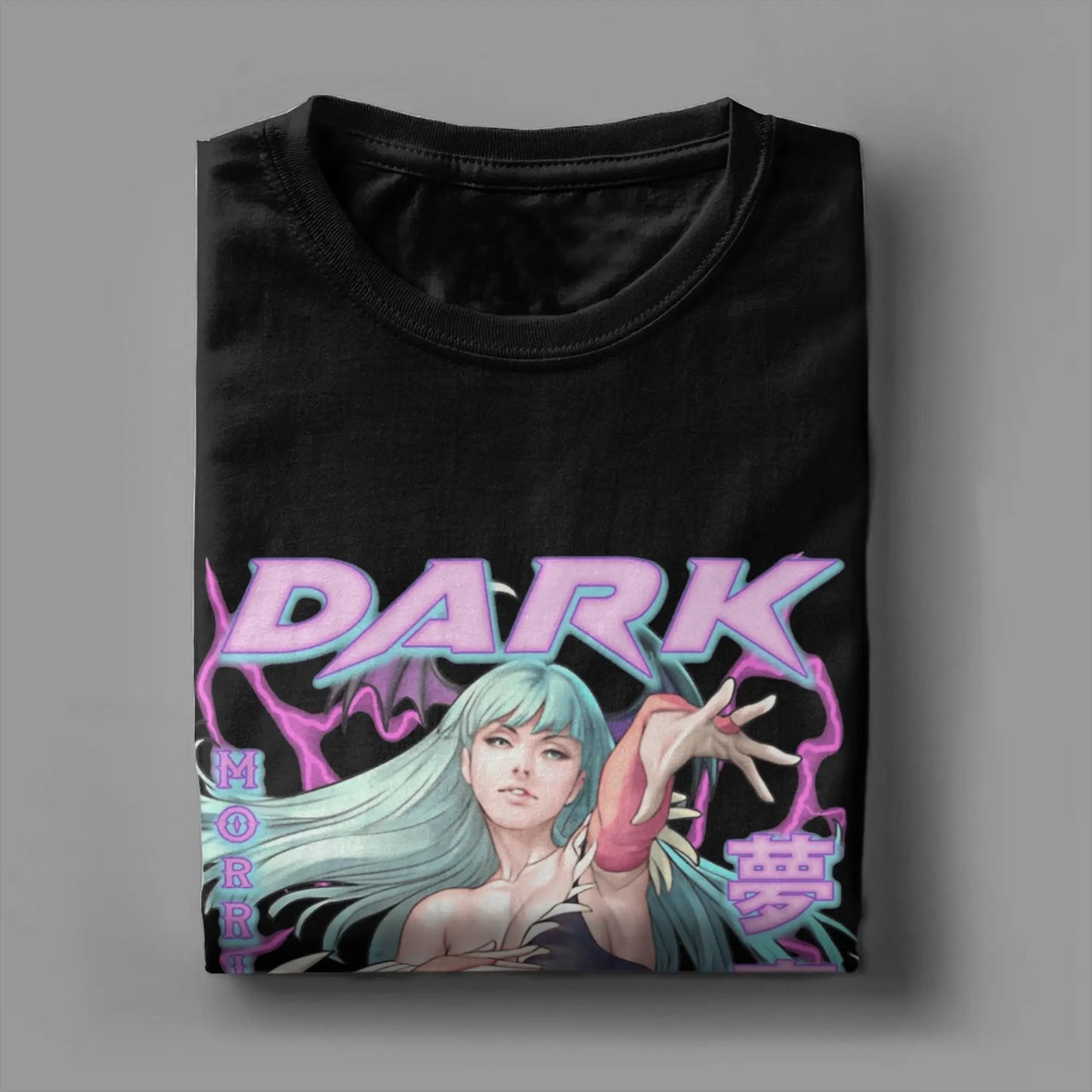 Men's Darkstalkers T Shirt Morrigan Aensland 100% Cotton Clothing Novelty Short Sleeve Round Neck Tees Plus Size T-Shirt Peaceful Pleasures Health and Wellness