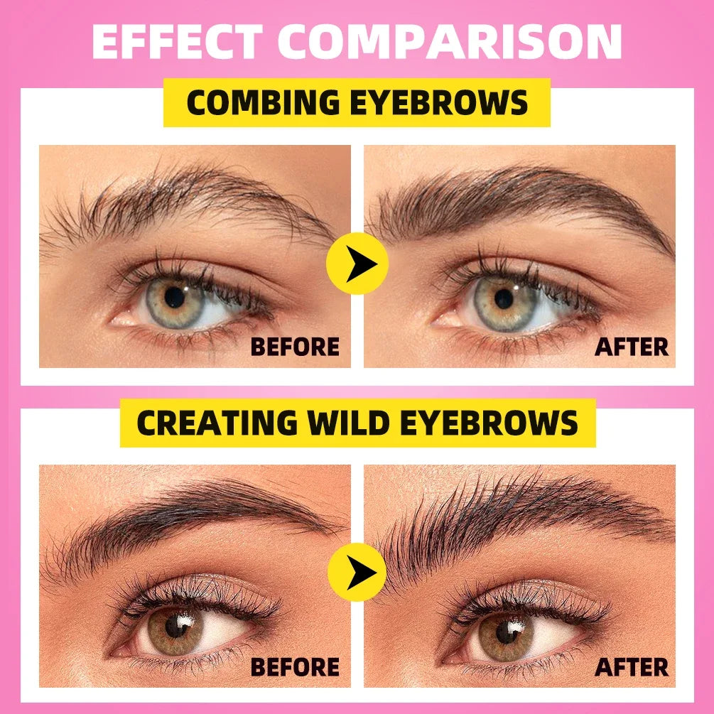 QIBEST New Comb-shaped Brush Head Transparent Eyebrow Styling Cream Long Lasting Clear Eyebrow Styling Gel Eyebrow Makeup Tools Peaceful Pleasures Health and Wellness