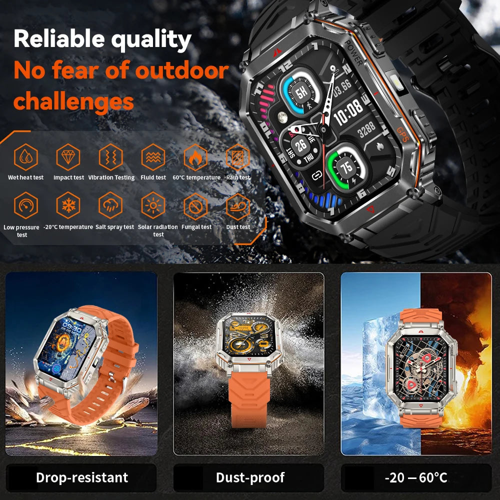 KR92 GPS Smart Watch – HD Screen, 100+ Sports Modes, BT Call