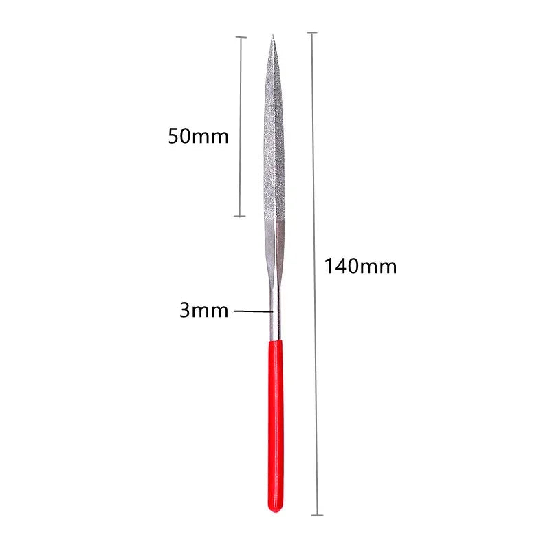 10Pcs Diamond Needle File Set Mini Needle File Kit For Stone Glass Metal Carving Craft Hand Tools Needle File Set 3x140mm Peaceful Pleasures Health and Wellness
