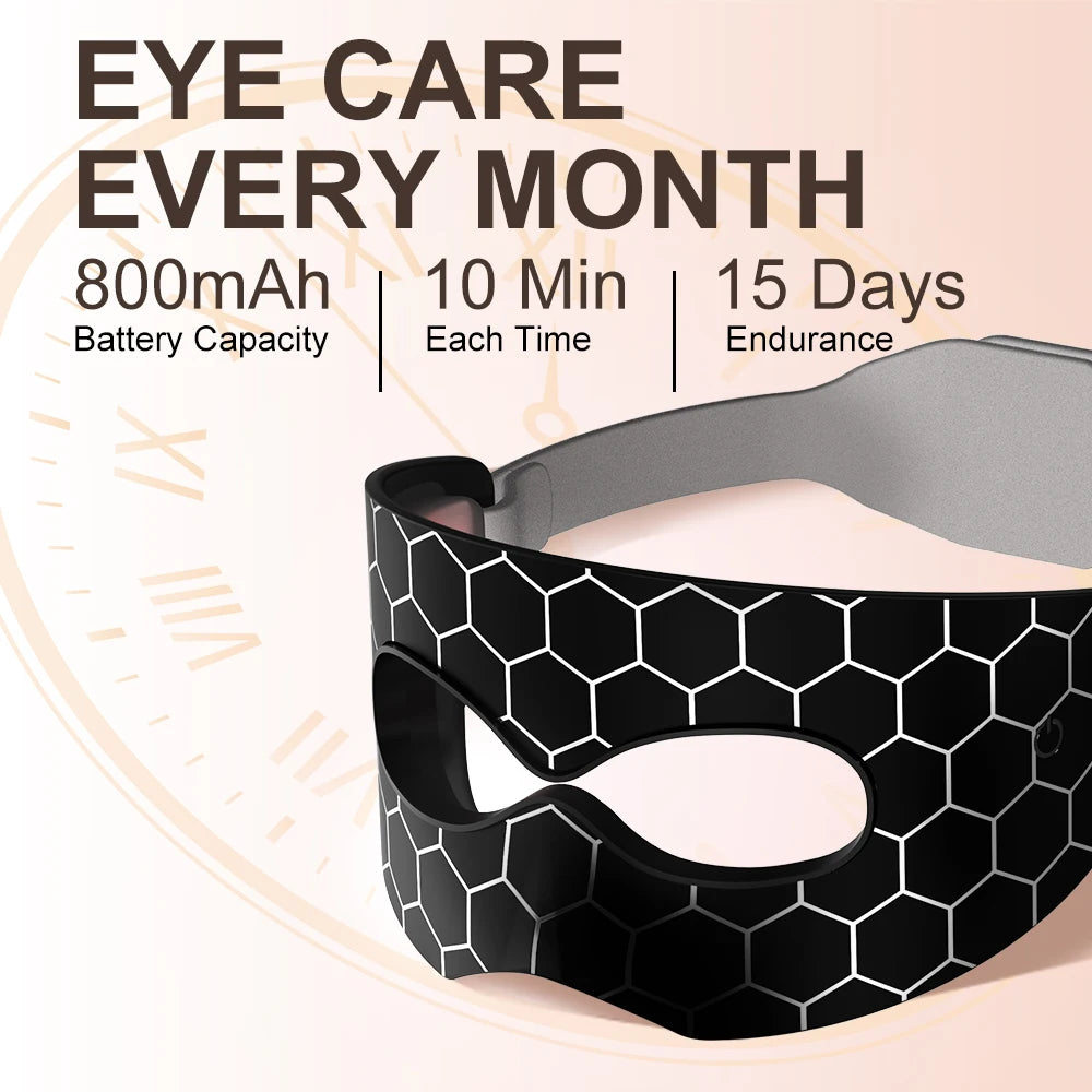 Cordless Red Light Eye Mask 7 Color Silicone Photon Therapy Under Eye Rejuvenation Mask for Dark Circle Puffiness Beauty Device Peaceful Pleasures Health and Wellness