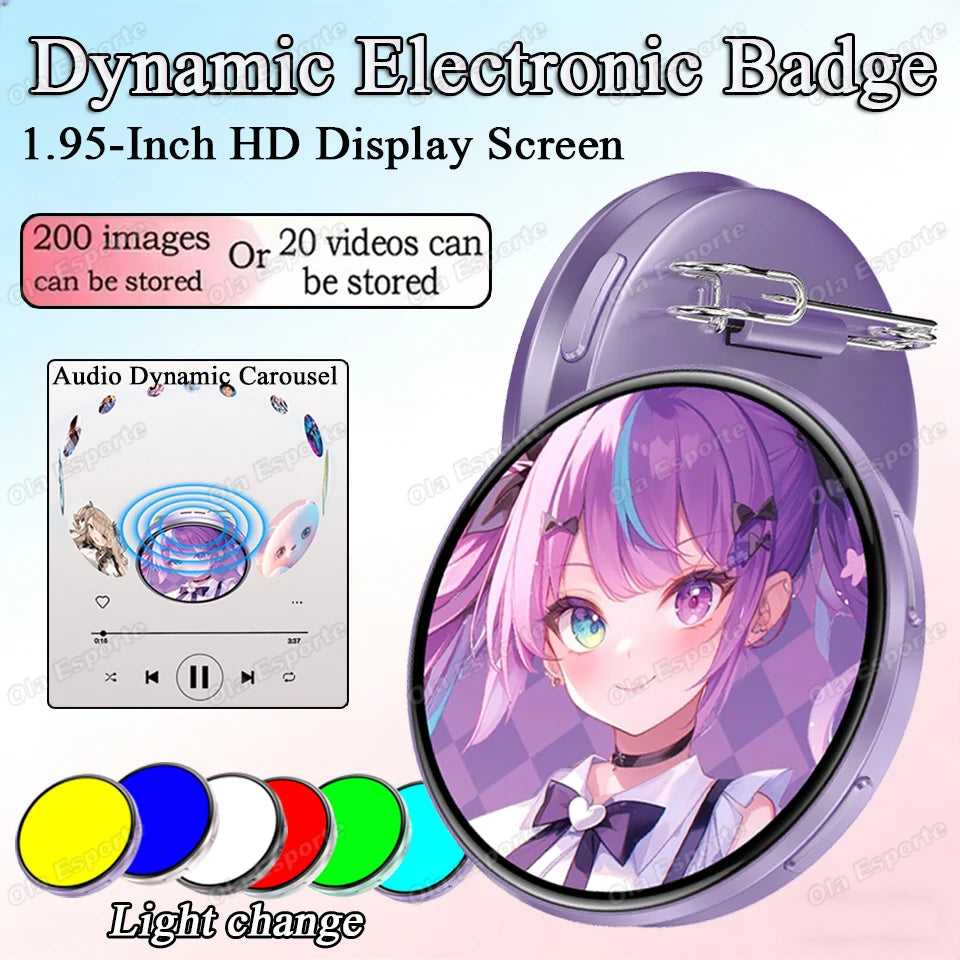 M3 Anime Smart Electronic Badge – 1.95" Touch Screen Bluetooth