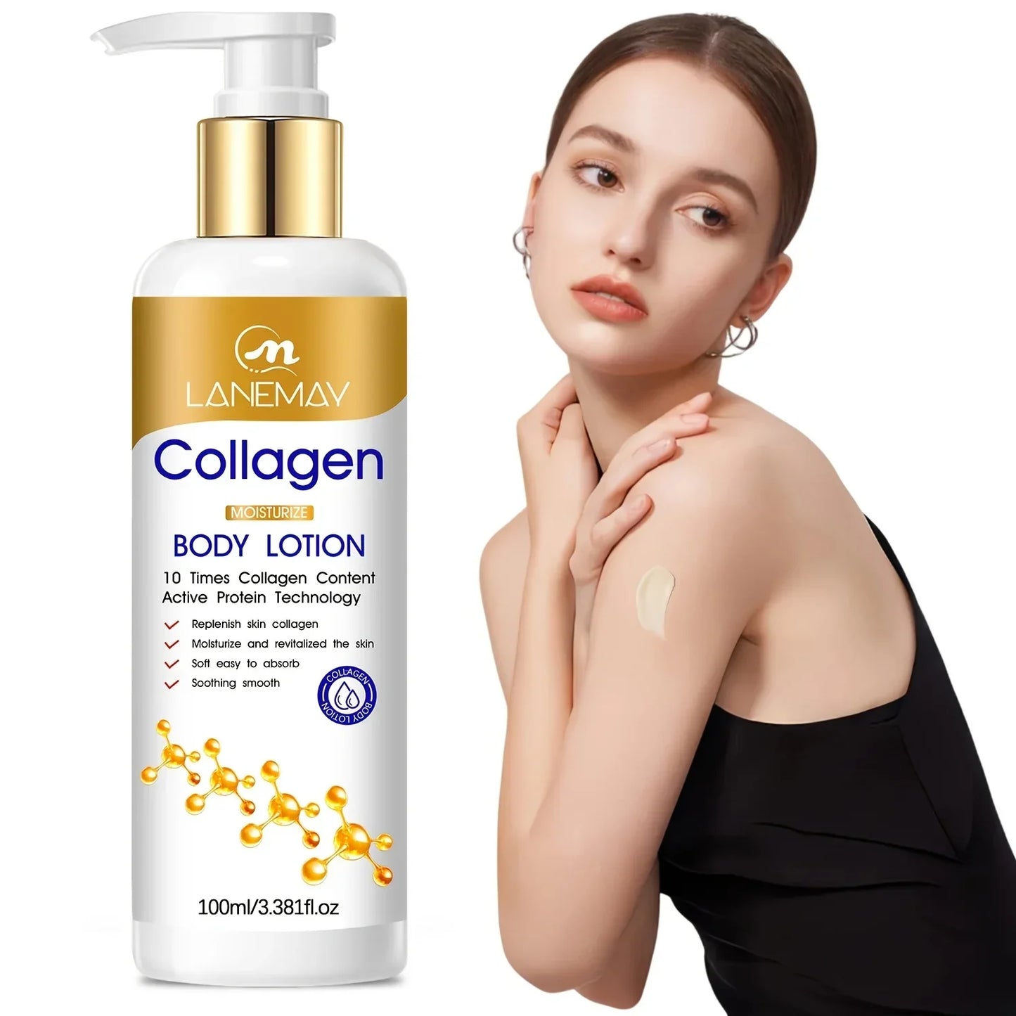 Lanemay Collagen Body Lotion – Hyaluronic Acid, Lightweight