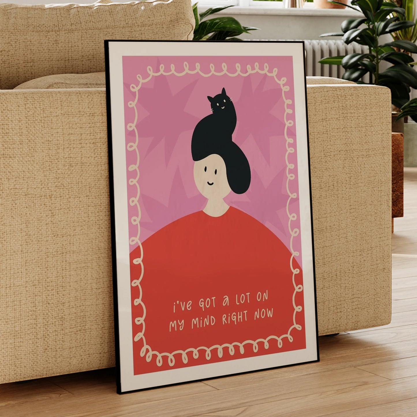 "I've Got A Lot On My Mind" Funny Canvas Wall Art Print