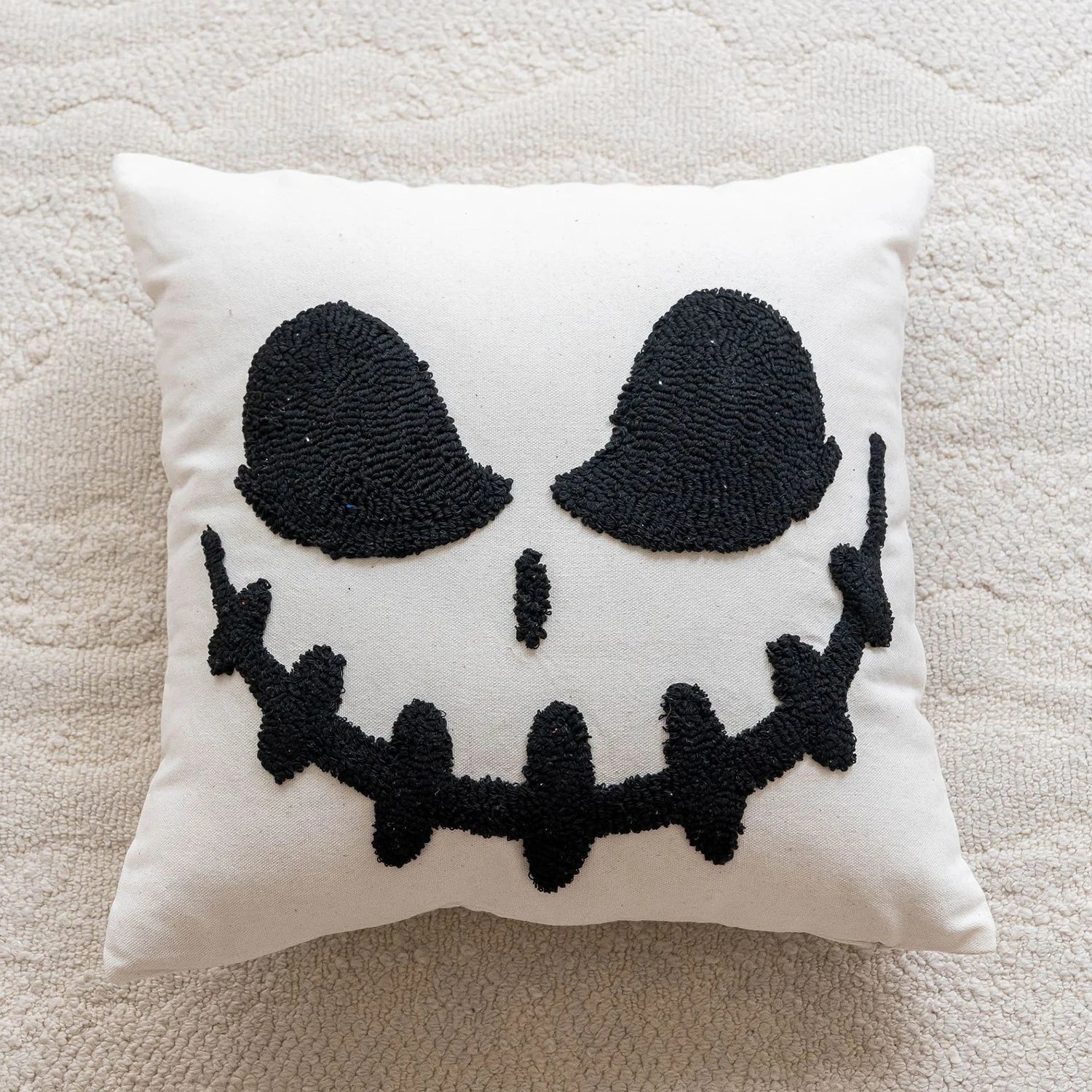 Battilo Halloween Decorative Pillow Cover Orange Pumpkin Cushion Case for Sofa Couch Linen Cotton Pillowcase for Home Fall Decor Peaceful Pleasures Health and Wellness White 45x45cm