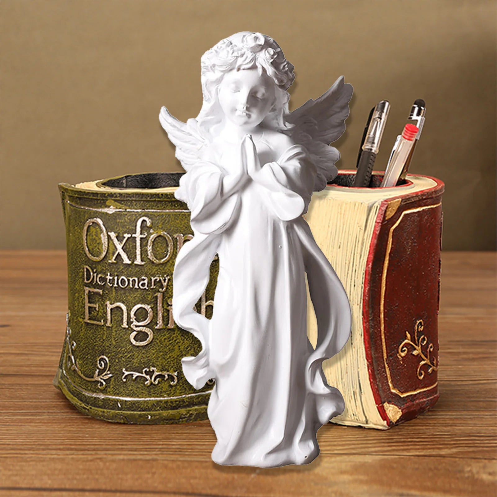 Closed Eyes Garden Memorial Angel Spiritual Consolation Angel Collectible Figurines for Desktop Living Room Entrance Decor Peaceful Pleasures Health and Wellness
