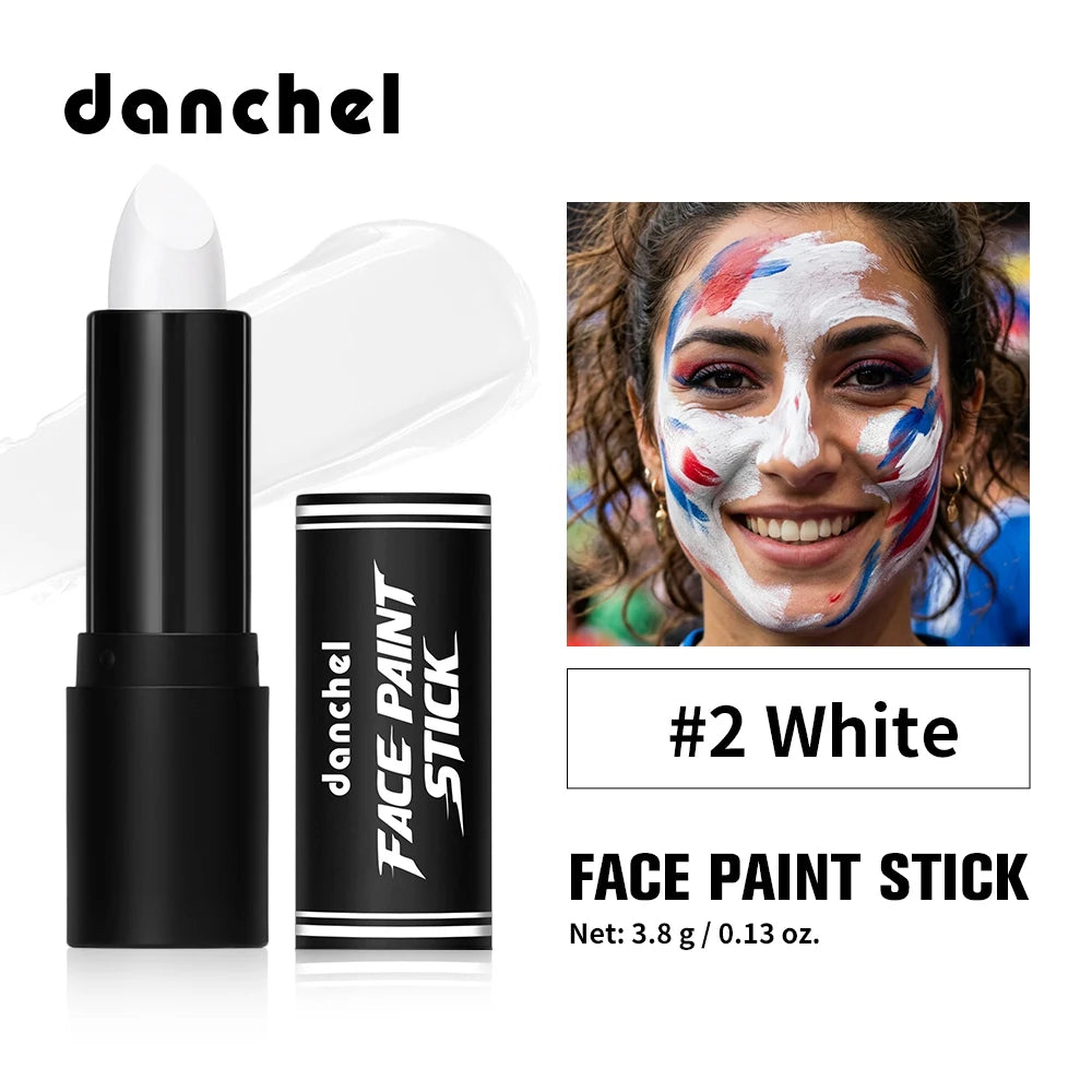 Face Paint Stick High Pigment Multi-Use Black Sticks Lip Color Body Paint Safe Non-Toxic Paint Stick for Halloween Cosplay Sport Peaceful Pleasures Health and Wellness White