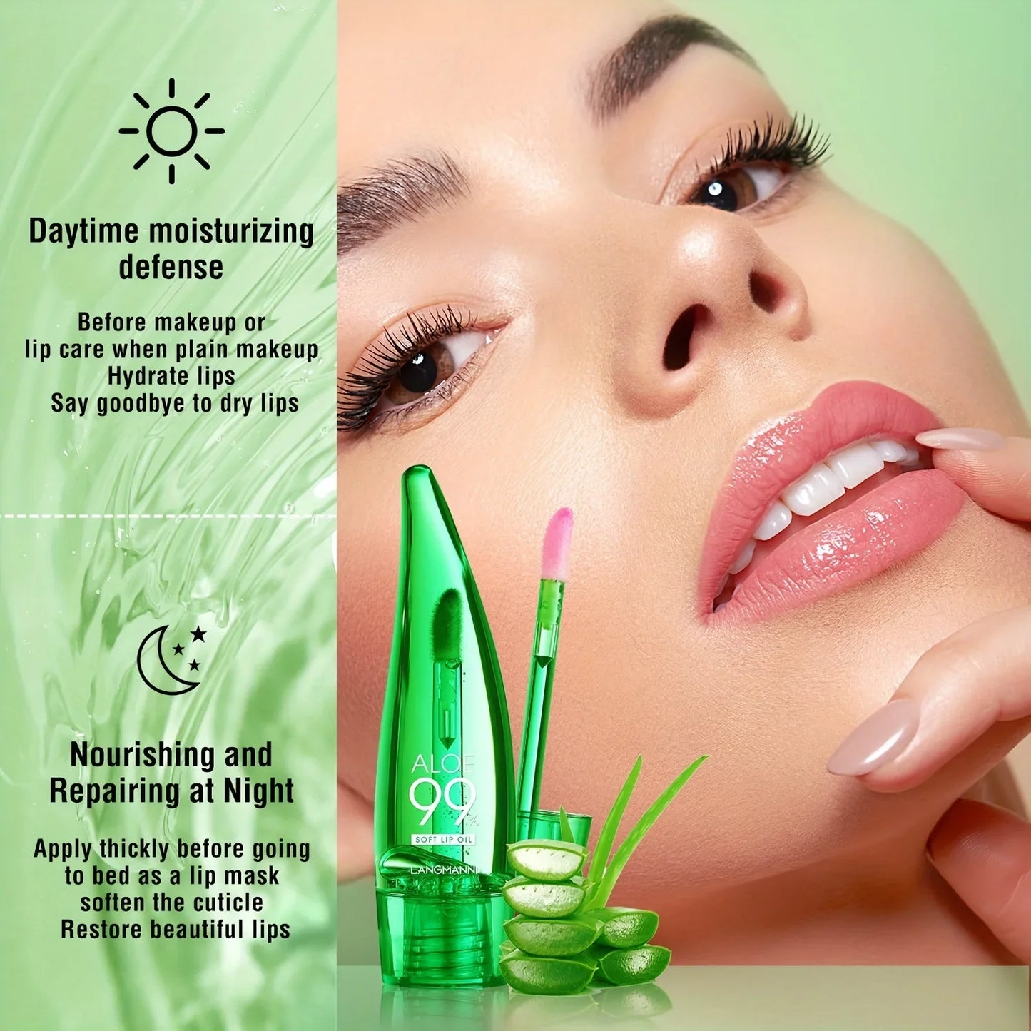 Aloe Vera Moisturizing Lip Oil – Hydrating Tinted Lip Gloss