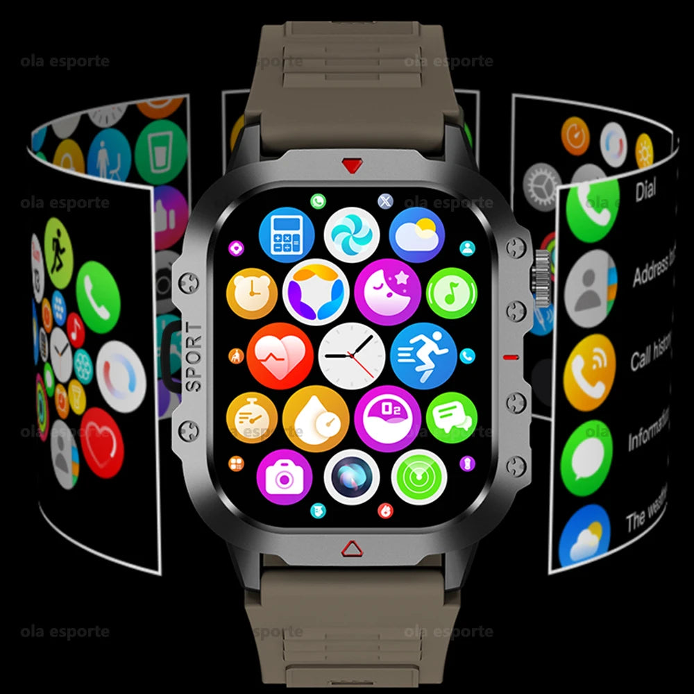 2026 New Military Men's Smart Watch Outdoor Sports Health Monitor with LED Flashlight Bluetooth Call Women's Smartwatch HW12 Peaceful Pleasures Health and Wellness