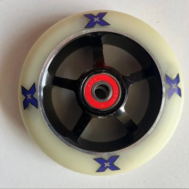 100mm Scooter Wheels with Bearings – Aluminum PU 2-Pack