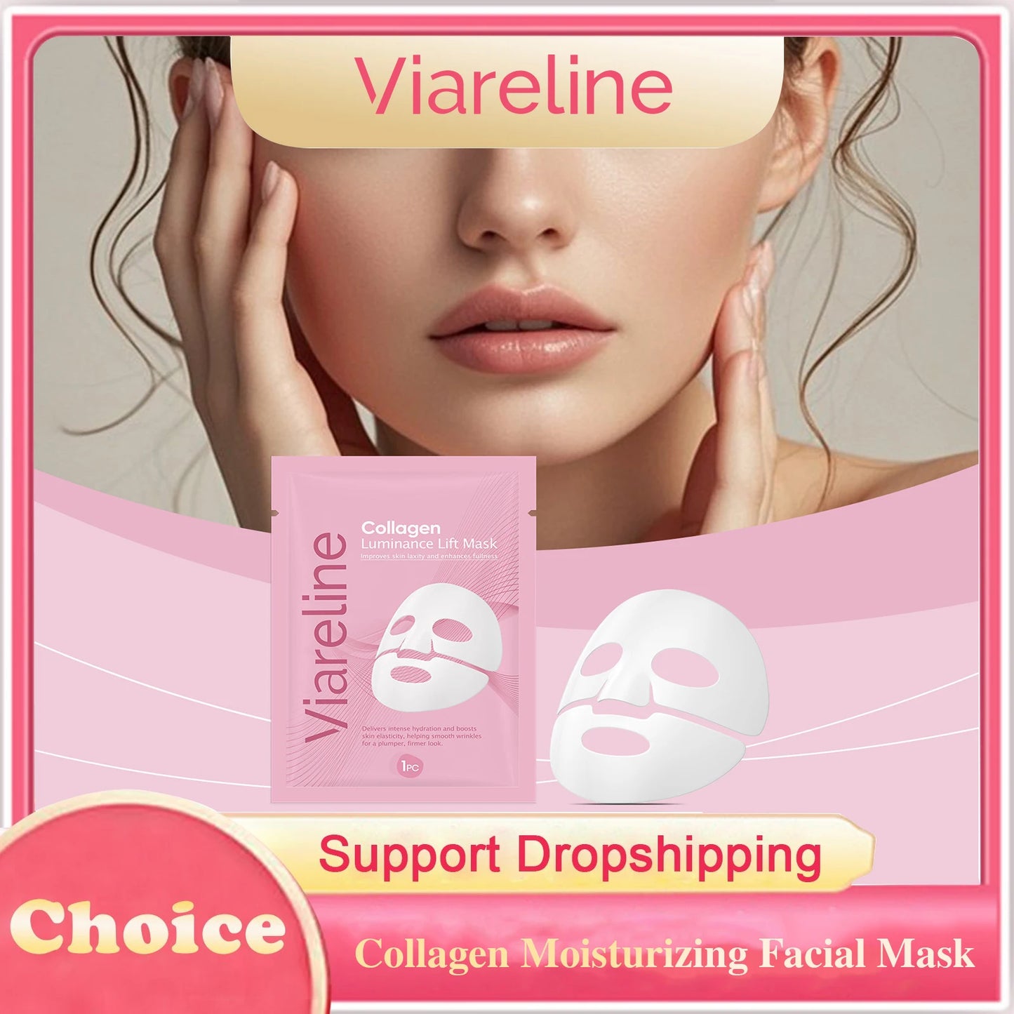 Viareline Collagen Facial Mask – Firming, Hydrating & Brightening