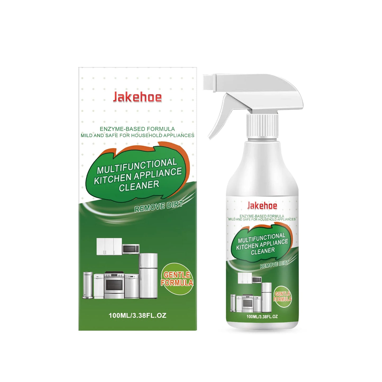 Jakehoe Kitchen Appliance Cleaner | Enzyme Grease Remover Spray Kitchen Degreaser Spray Peaceful Pleasures Health and Wellness 100ml boxed