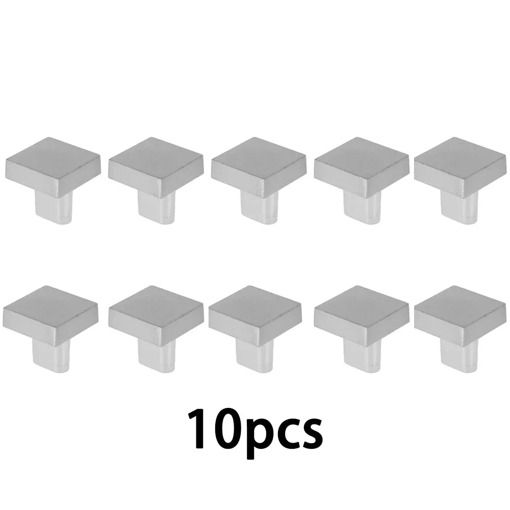 10-Pack Modern Square Zinc Alloy Cabinet Drawer Knobs