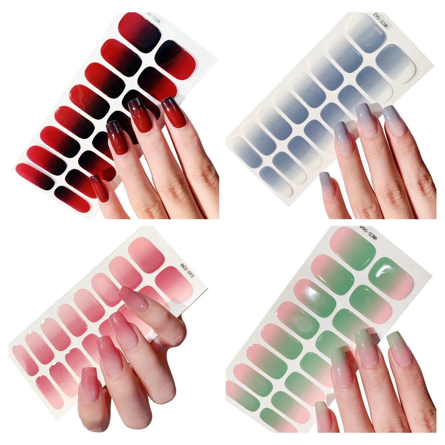 Naked Gradient Nail Wraps – Ombré French Decals, No Lamp