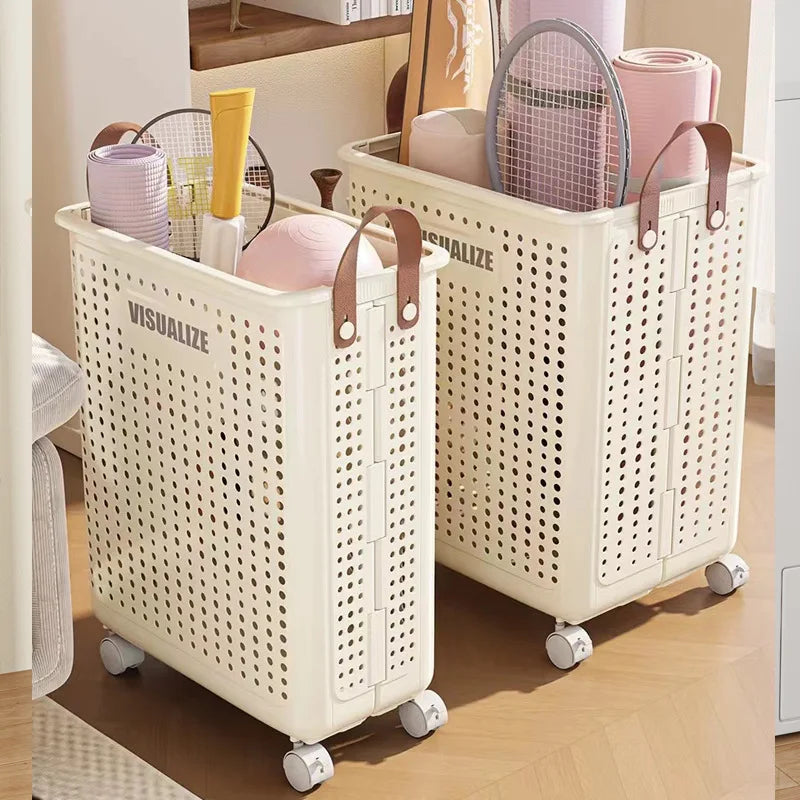 Foldable Laundry Basket Handle Portable Collapsible Storage Bin Dirty Clothes Saving Yoga Mat Organizer Peaceful Pleasures Health and Wellness