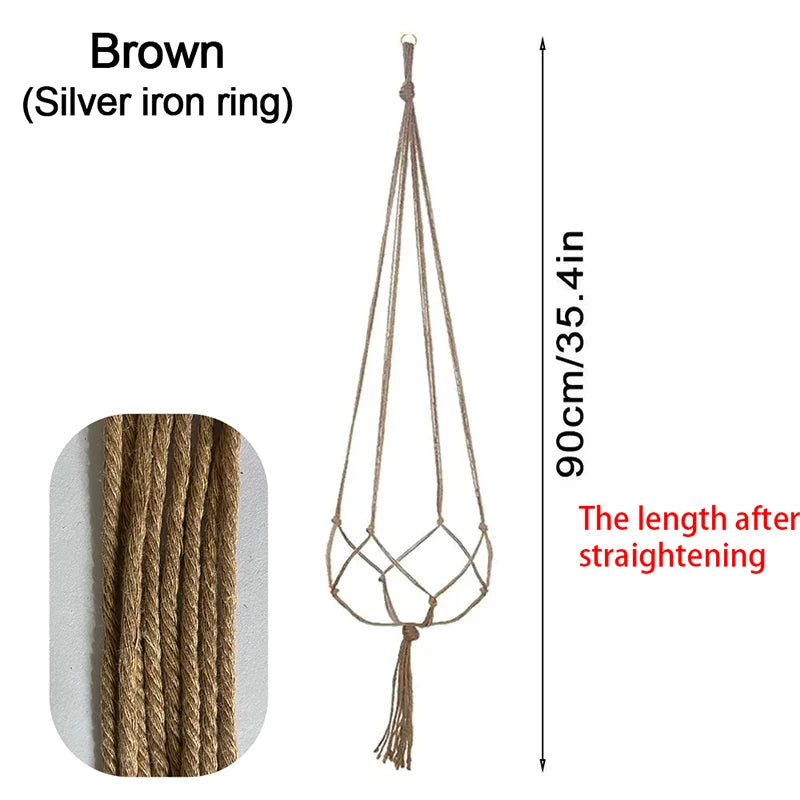 Macrame Hanging Plant Basket with Hook | Boho Planter