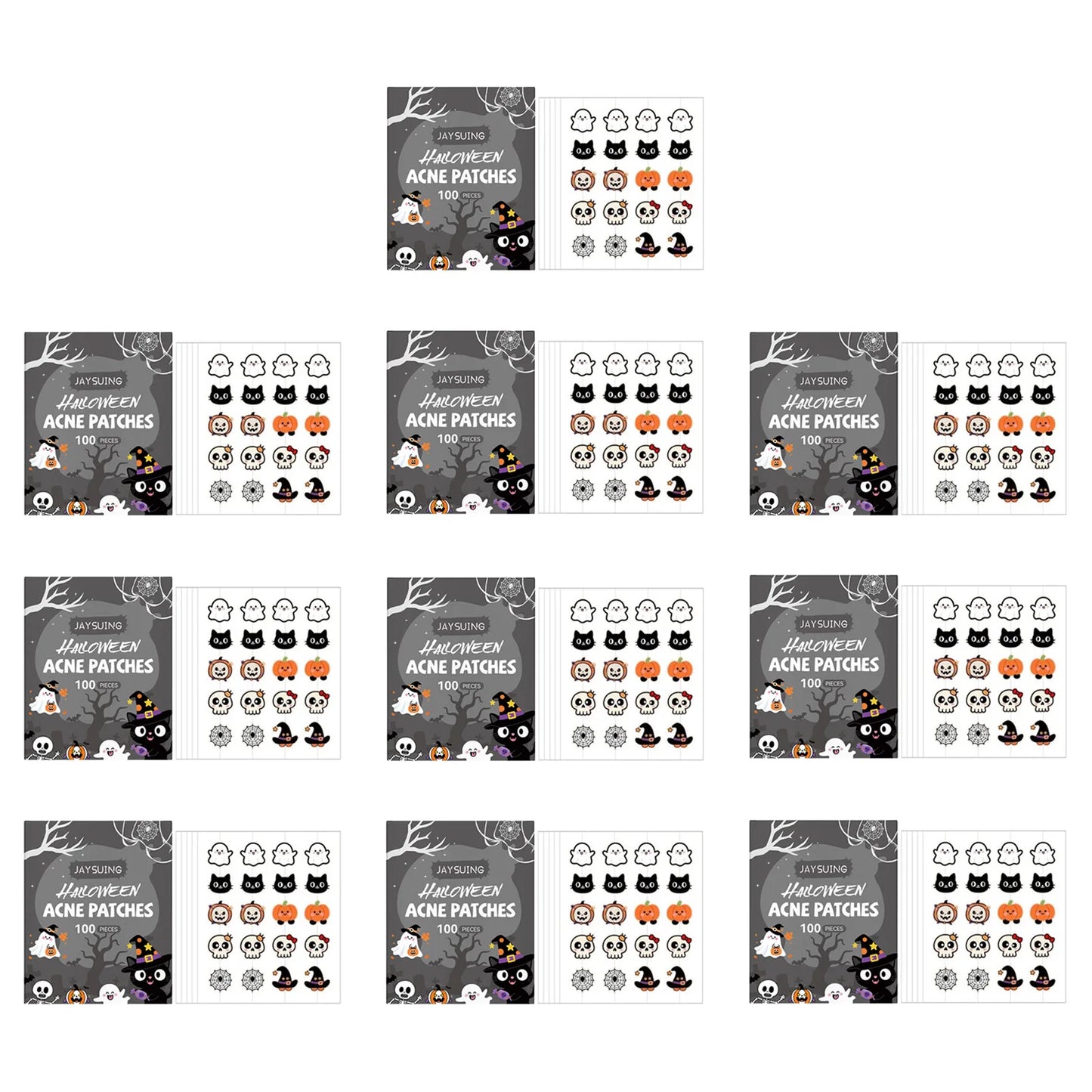 Halloween Acne Patches 100pc – Pumpkin & Bat Spot Cover