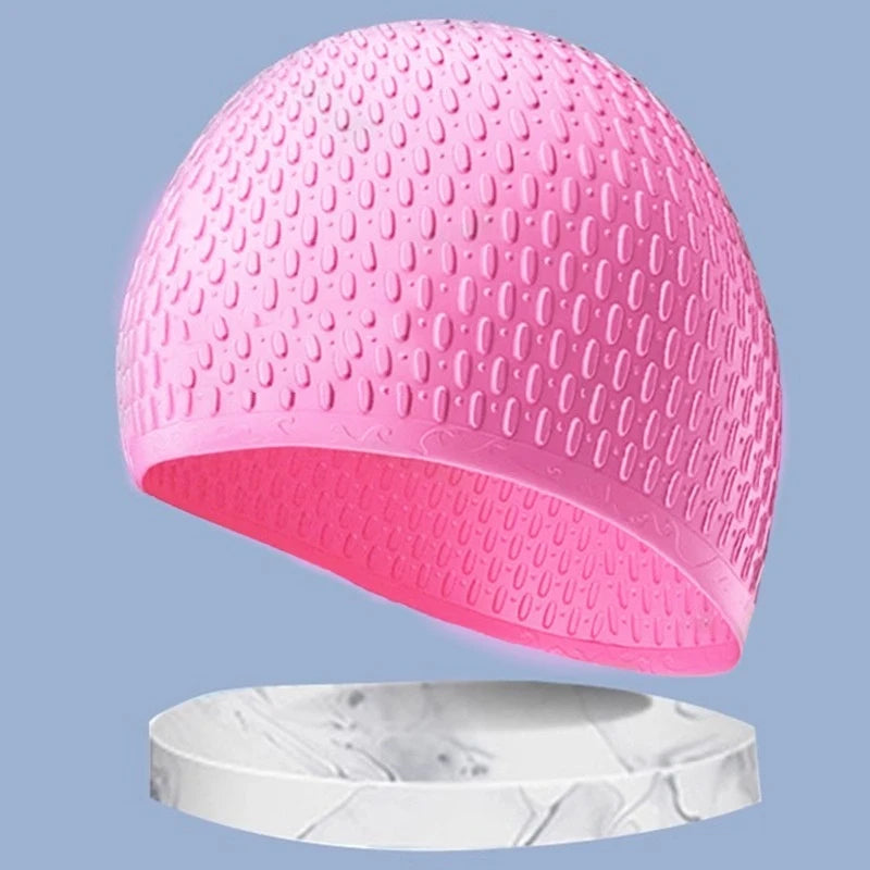 Silicone Bubble Swimming Cap – Waterproof & Ear Protection