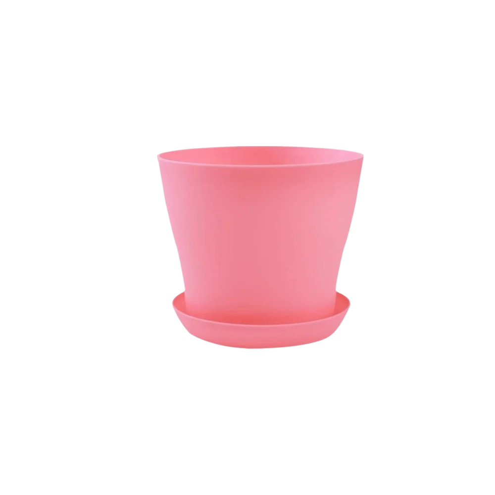 8-Pack Candy Color Round Plastic Plant Pots with Drainage Trays