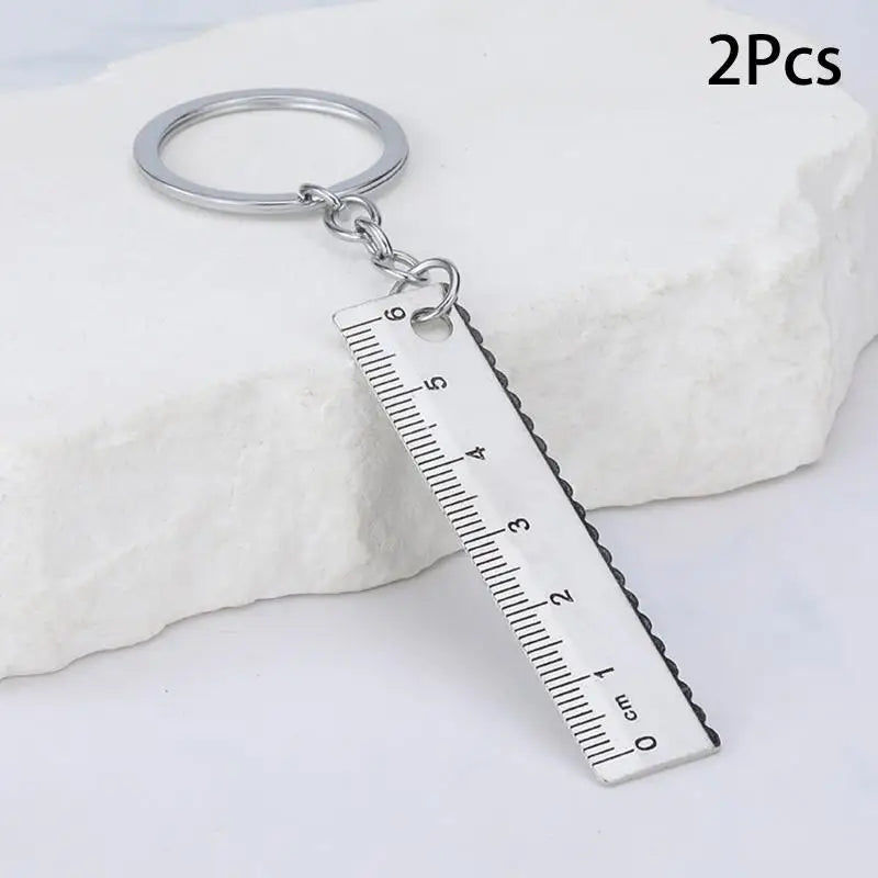 Mini Stainless Steel Ruler Keychain | Portable 1–5cm Measuring Tool