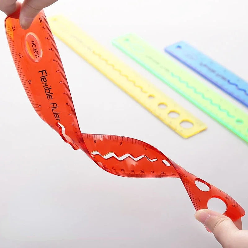 Flexible Multicolour Soft Ruler 30cm | Student Drawing Tool Flexible Ruler Peaceful Pleasures Health and Wellness