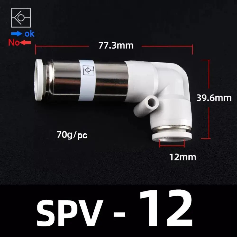 SPV SPU Pneumatic Pipe Control Valve Non-Reversing 4mm 6mm 8mm Pneumatic Pipe Connector Durable Quick Plug Check Valve Peaceful Pleasures Health and Wellness