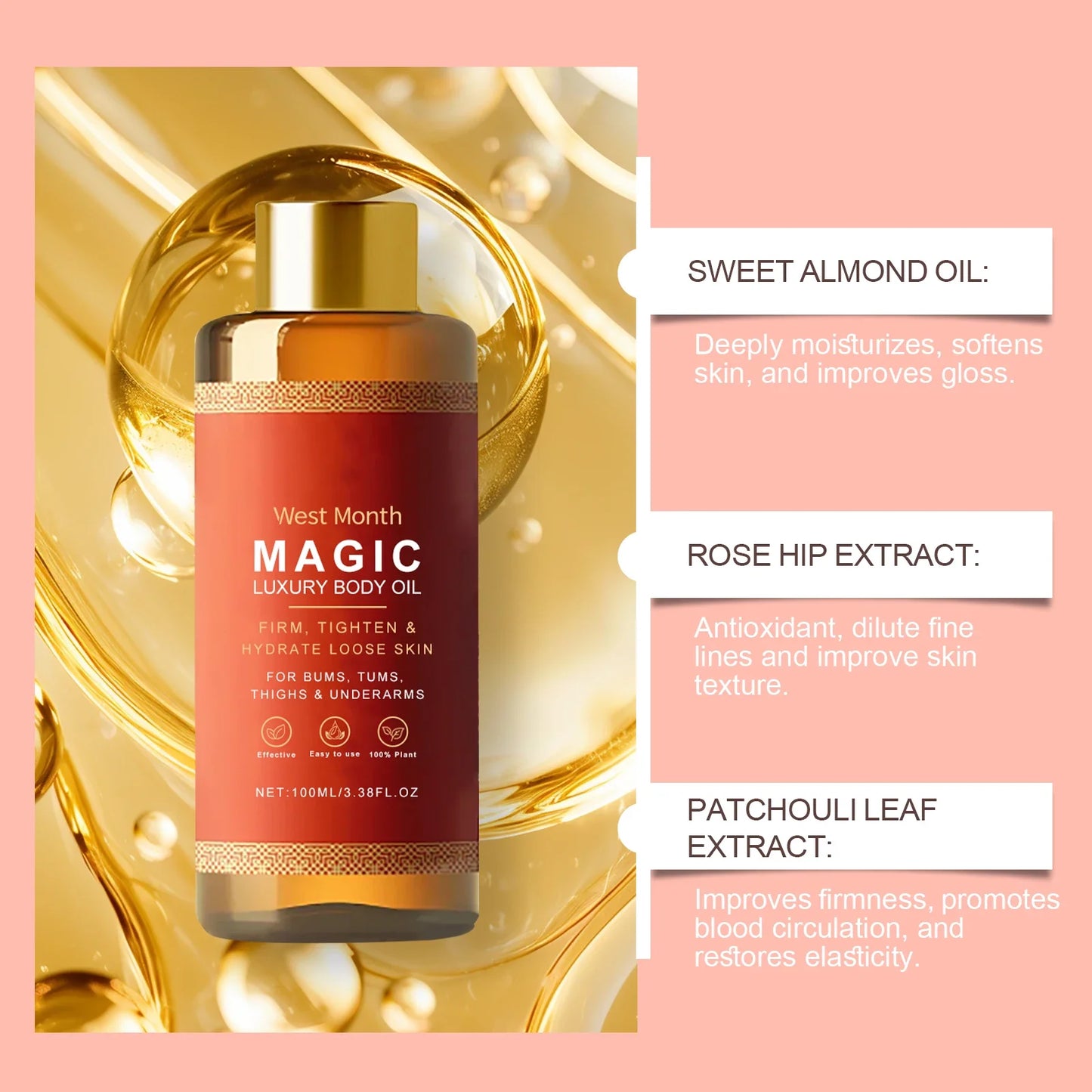 WEST MONTH Firming Body Oil – Lifting, Brightening & Hydrating
