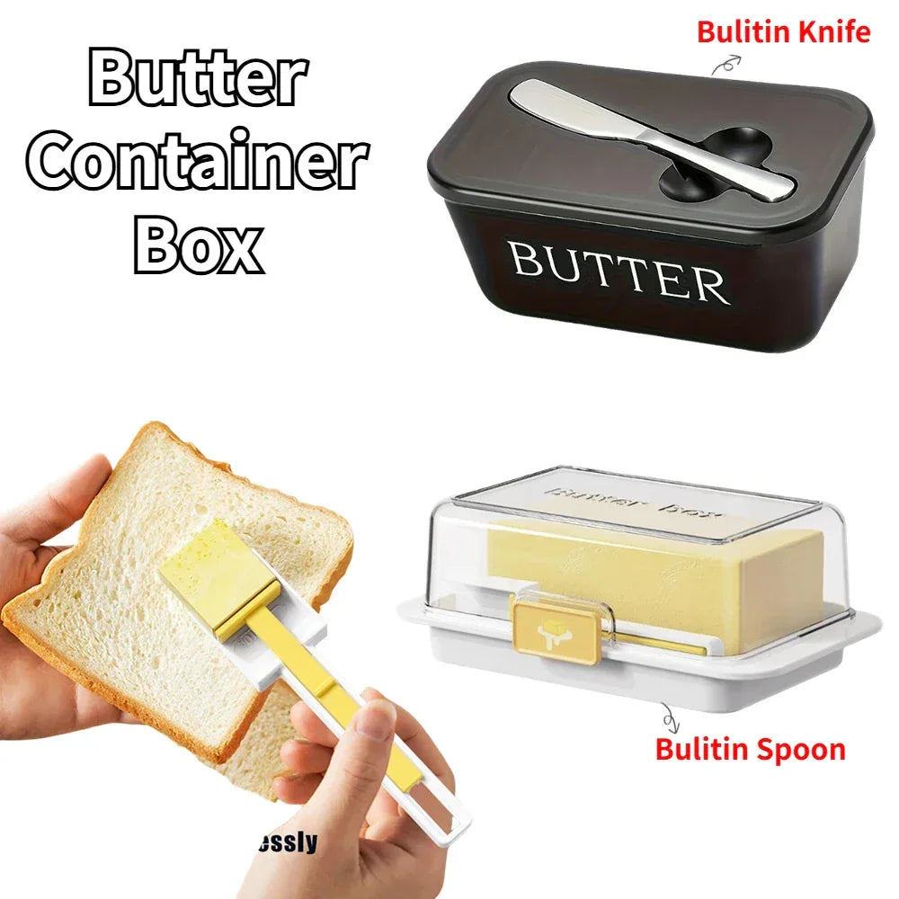 Sealed Butter Cheese Storage Box Integrated Cutter Design, Food Grade Safe PP Moisture-proof Fridge Organizer For Home Kitchen Peaceful Pleasures Health and Wellness