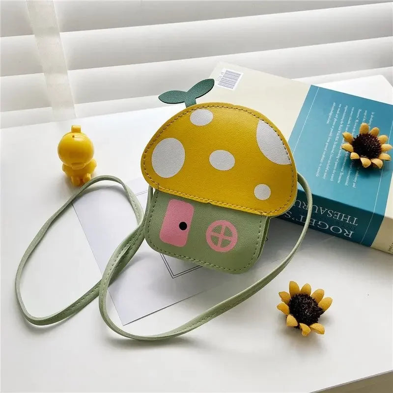 Kids Mushroom Crossbody Bag – Cute Girls Sling Purse Korean Style