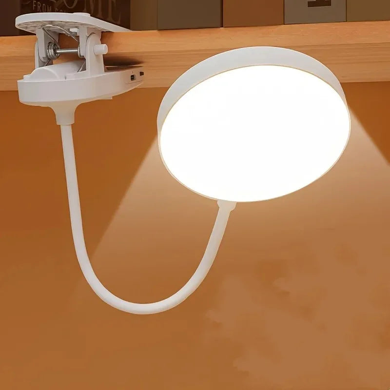 RTONTR LED Clip Desk Lamp | Rechargeable Dimmable Gooseneck