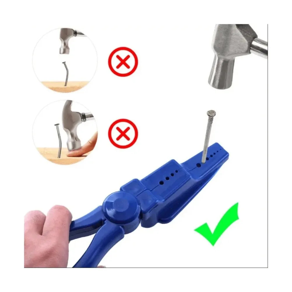 Pointed Nose Nail Pliers Cement Steel Nails Pointed Nose Pliers Safety Hand Guard Nail Hammering Assistant Nail Fixing Tool Peaceful Pleasures Health and Wellness