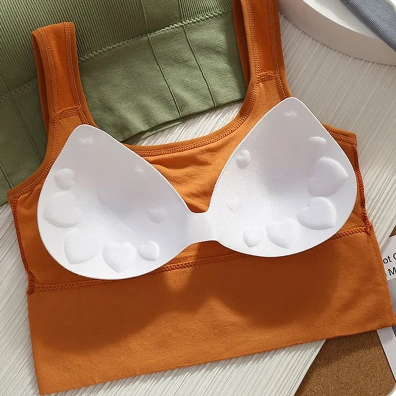 Women's No Steel Ring Gathered Sports Underwear Summer New Breathable Inner and Outer Wear Vest Sports Top Woman Gym Sport Bra Peaceful Pleasures Health and Wellness