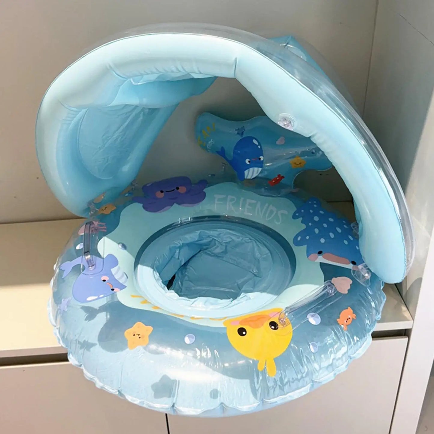 Inflatable Whale Swim Ring Portable Pool Float Swimming Toy for Kids, Beach Lake Outdoor Backyard Vacation Party Summer Peaceful Pleasures Health and Wellness