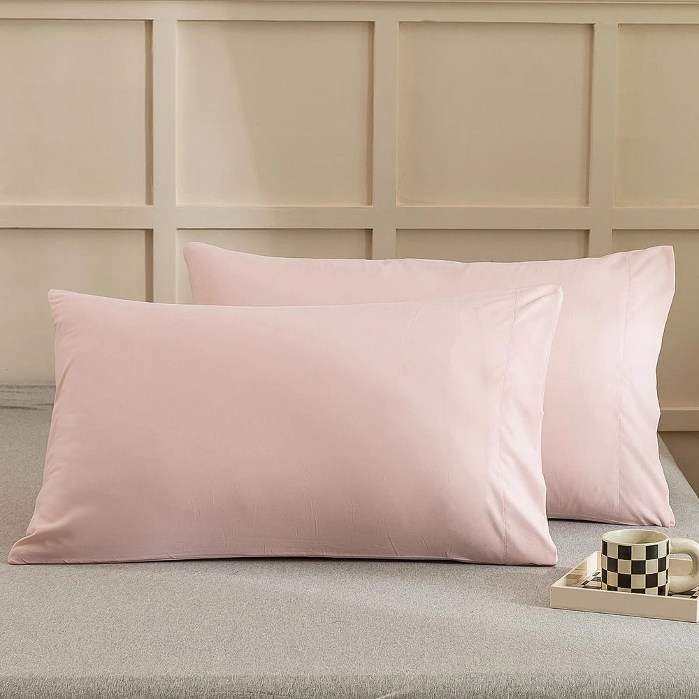 Battilo 2pcs Solid Envelope Pillowcases Queen King Size Pillowcover Soft&Breathab Microfiber Cushion Cover For Bed Hotel Bedding Peaceful Pleasures Health and Wellness Pink Queen20x30inch