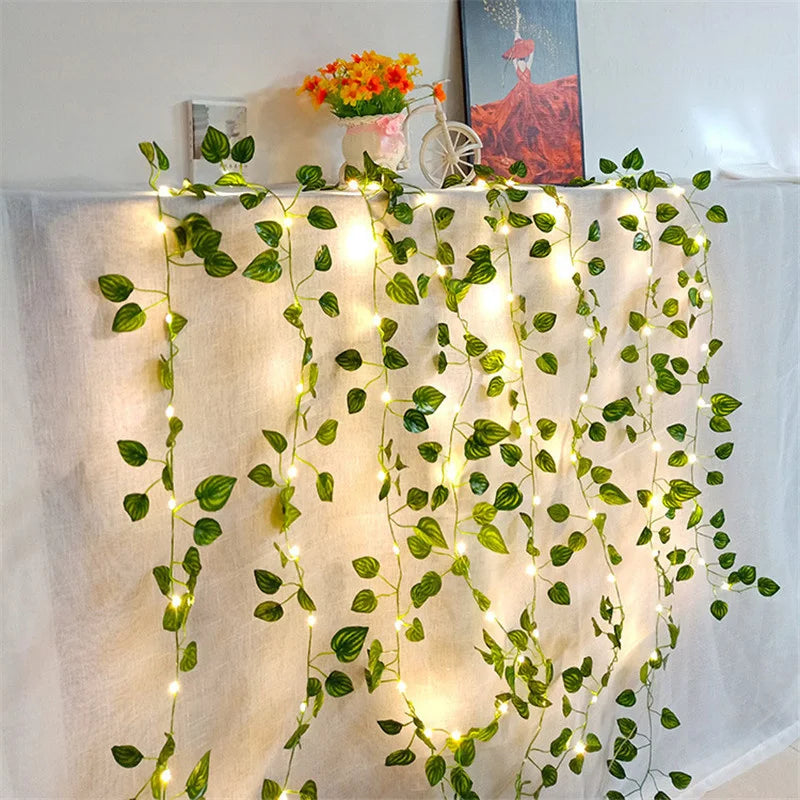 Flower Leaf LED String Lights – Battery Powered Fairy Décor