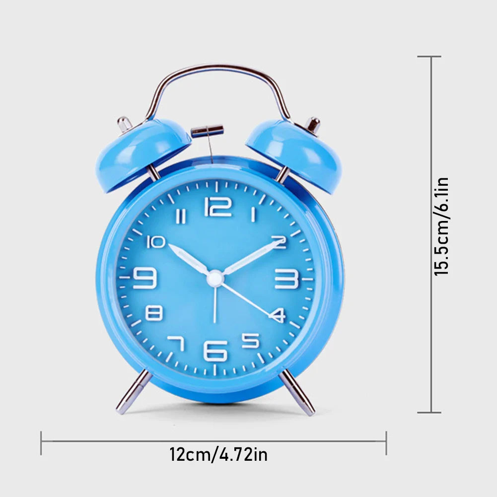 4-Inch Mini Silent Analog Alarm Clock | Bedside & Dorm