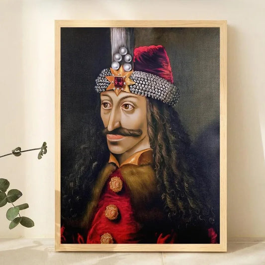 Count Dracula Portrait Canvas Poster: Gothic Horror Art, Nordic Style, Realistic Portraiture, Home Decor, Wall Art, Unframed Peaceful Pleasures Health and Wellness