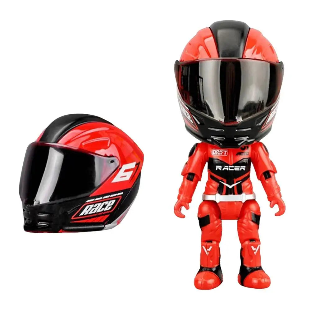 1:12 Articulated Motorcycle Rider Figure | Detachable Helmet