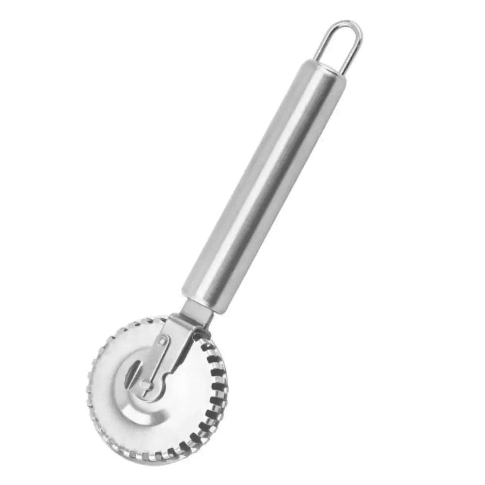 Stainless Steel Dumpling Embossing Cutter Wheel Hand-Cutting Baking Tool for Side-Embossed Biscuit Cookie Mold Pasta Dough Decor Peaceful Pleasures Health and Wellness 1PCS