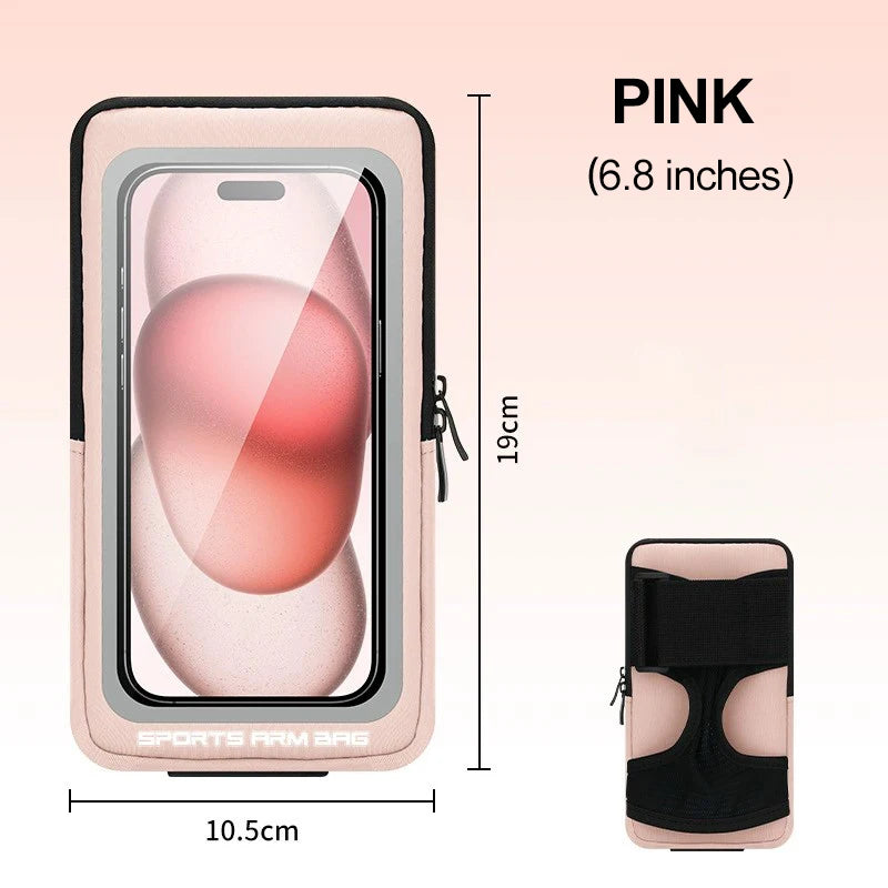 Armband On The Phone Mobile Phone Bag Wrist Armbands Mp3 mp4 Bags Sports Cell Phone Holder Cell Phone Accessories Woman Sports Peaceful Pleasures Health and Wellness Pink