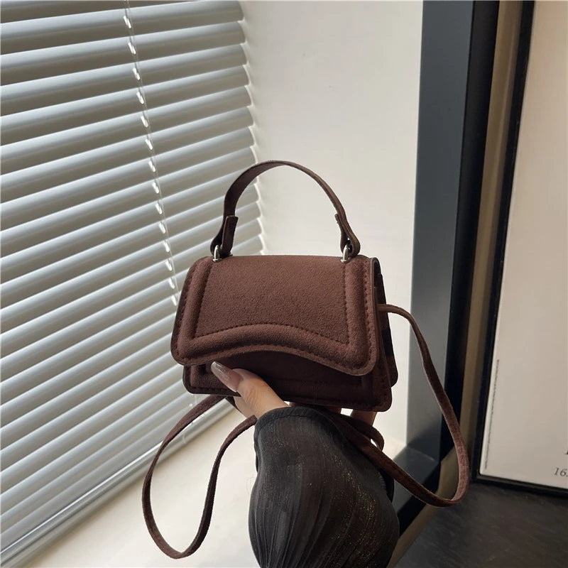 New Autumn Winter Suede High End Textured Fashion Solid Color Mini Handbag Women Stylish Crossbody Small Square Bags Daily Use Peaceful Pleasures Health and Wellness