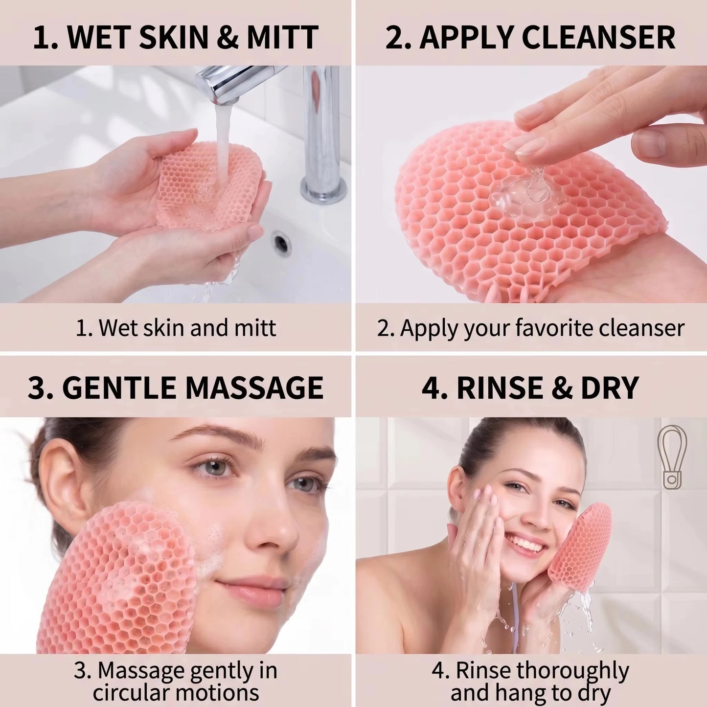 Honeycomb Exfoliating Bath Glove – Body Scrubber Shower Mitt