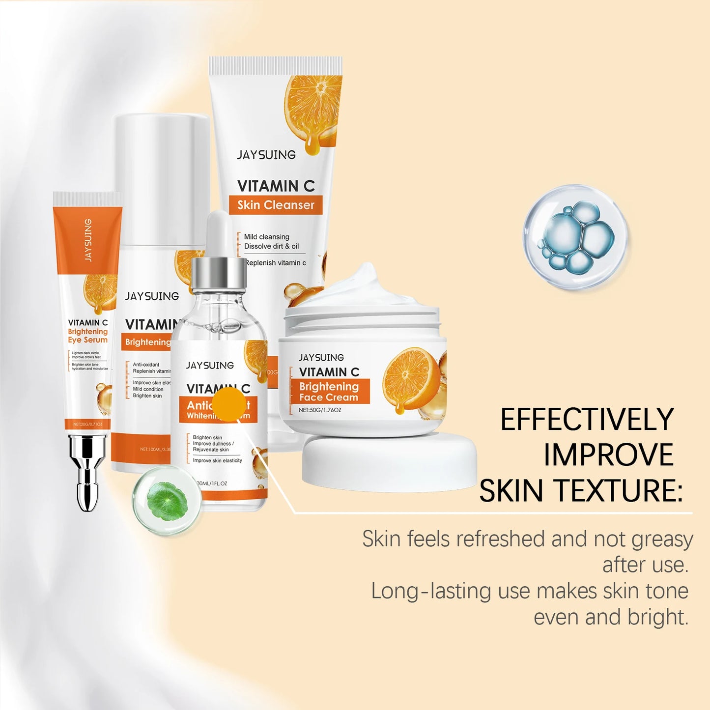 Jaysuing Vitamin C Skincare Set – 5-Piece Face Care Kit
